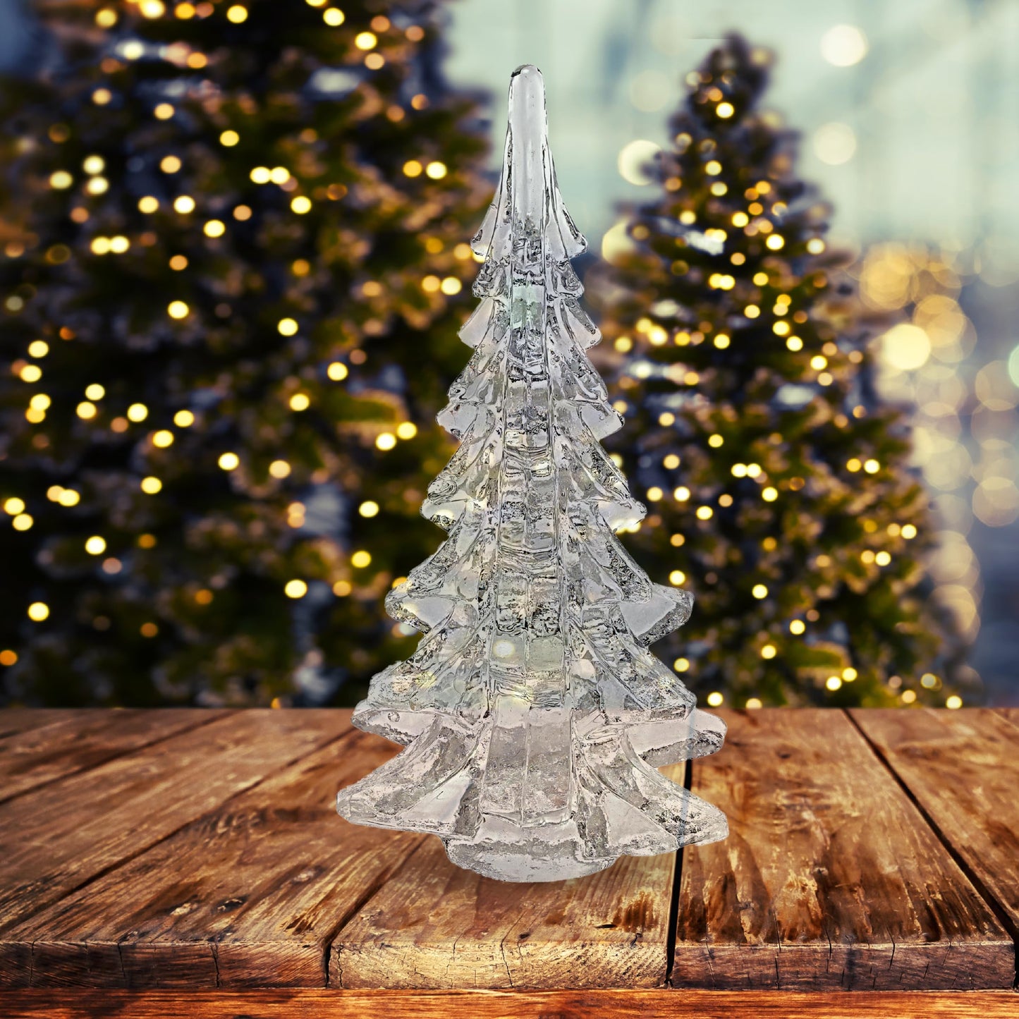 Mouth Blown Art Glass 9.25" Christmas Tree