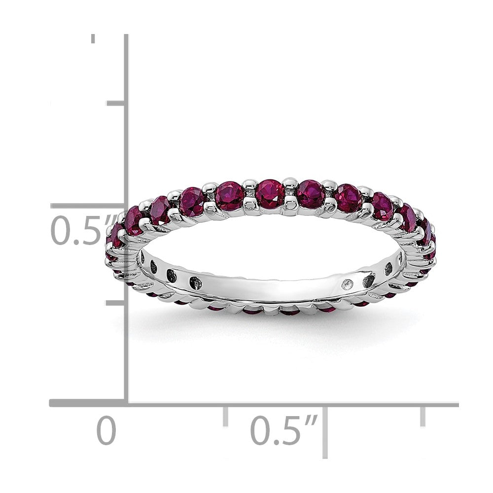 Sterling Silver Stackable Expressions Created Ruby Ring