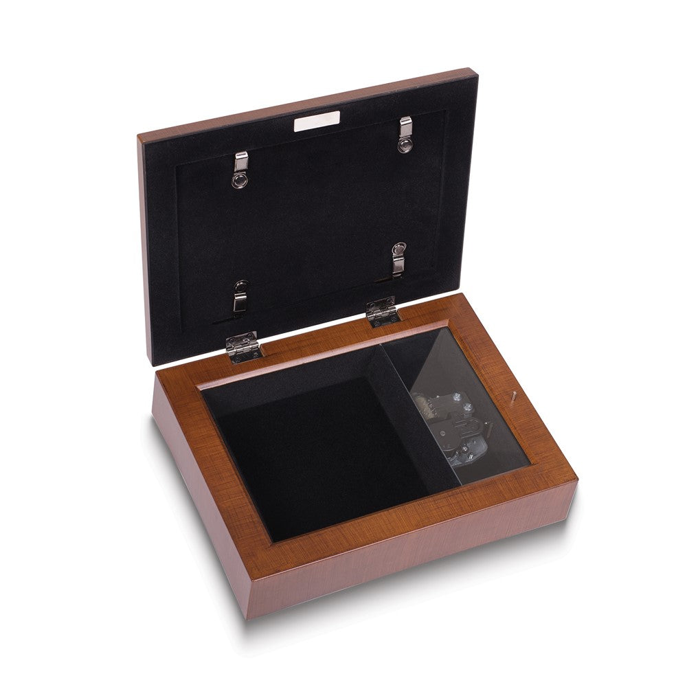 Behind You All Your Memories Wood Grain Music Velvet Lining Keepsake Box (Plays Unchained Melody)