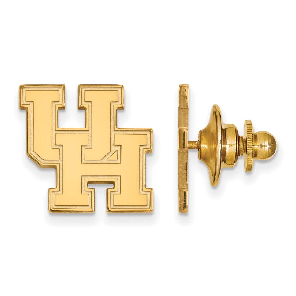 Sterling Silver Gold-plated LogoArt University of Houston U-H Lapel Pin QGP009UHO