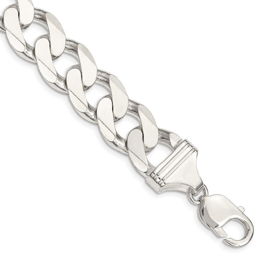 Sterling Silver 14.5mm Curb Chain 9 inches