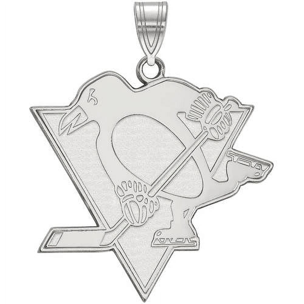 LogoArt NHL Pittsburgh Penguins Sterling Silver Extra Large Pendant