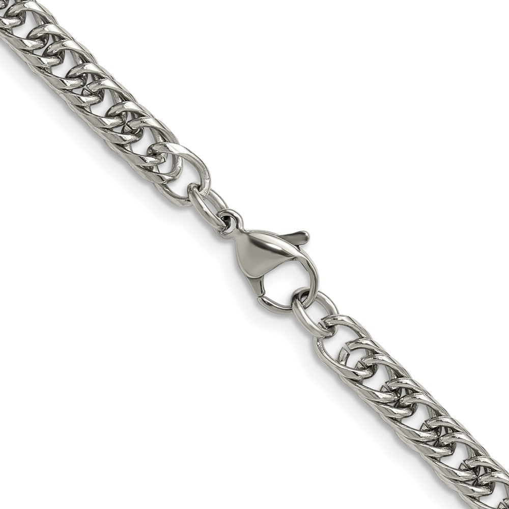 Chisel Stainless Steel Polished 5mm 22 inch Double Curb Chain