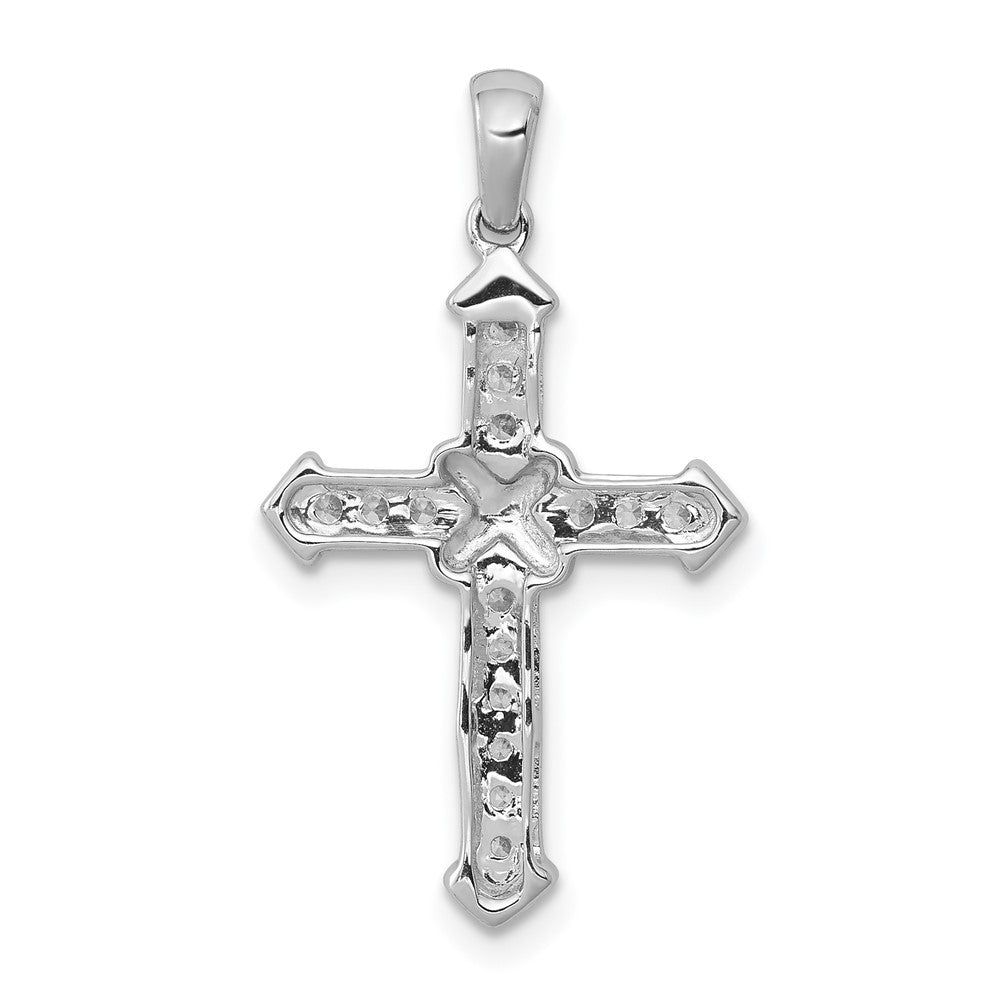 14k White Gold 1/6 carat Lab Grown Diamond VS/SI+ G+ Cross Pendant