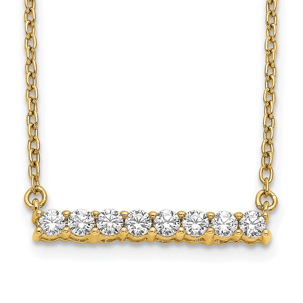 14k 1/3 carat Lab Grown Diamond VS/SI+ G+ 18 inch Bar Necklace