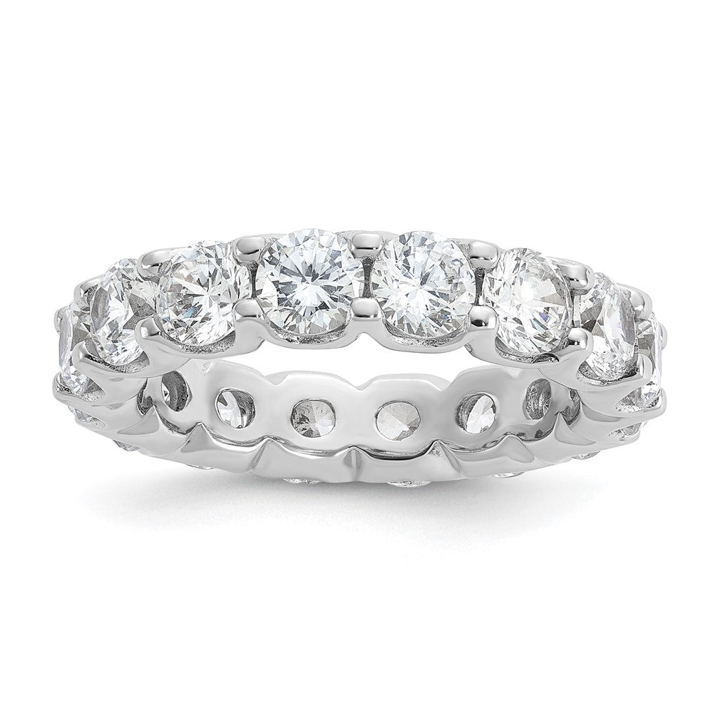 Sterling Shimmer Sterling Silver Rhodium-plated 4.25mm CZ 16 Stone Eternity Band