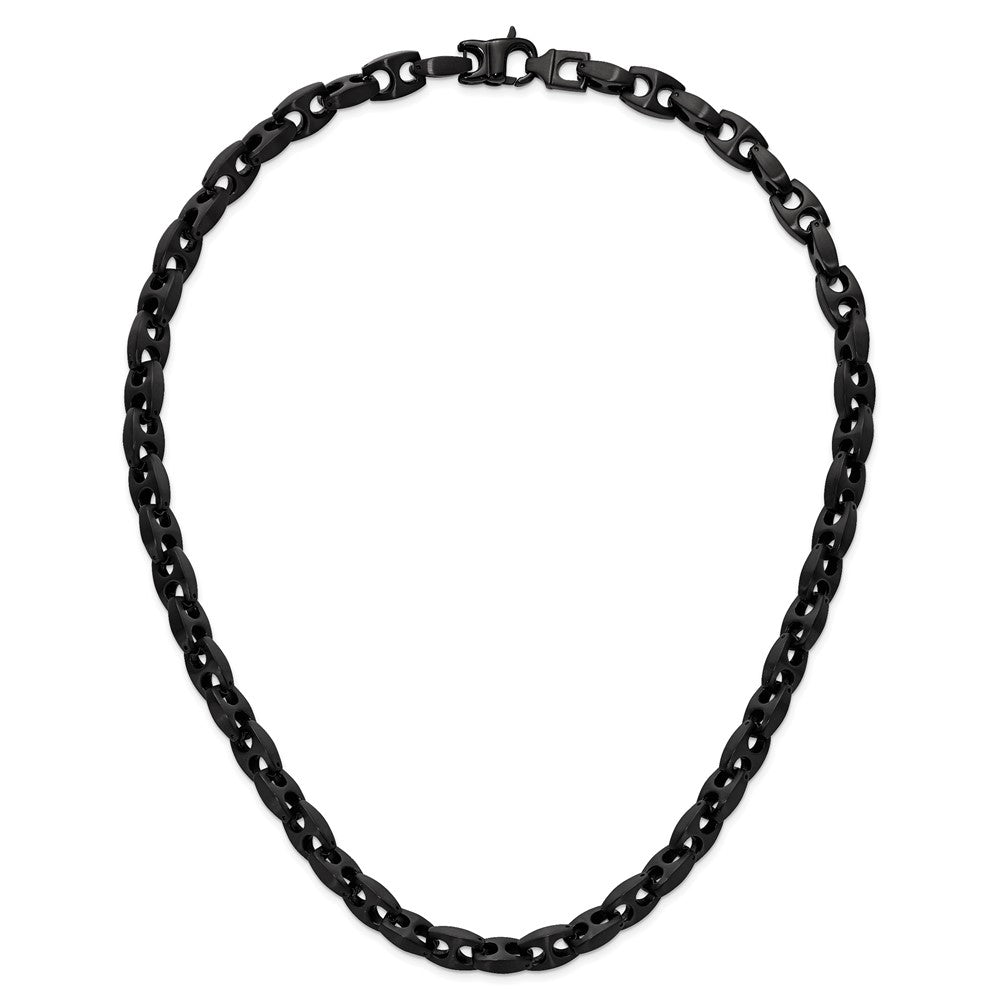 Stainless Steel Brushed Black IP-plated 24in Link Necklace
