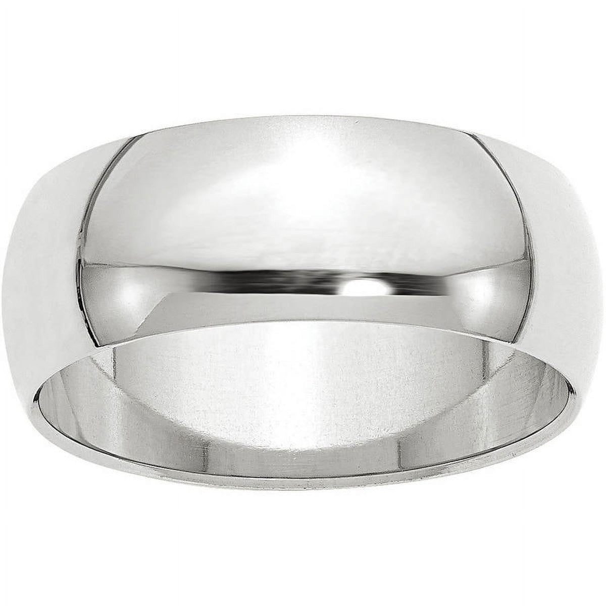 Primal Gold 10 Karat White Gold 8mm Half Round Band Size 10
