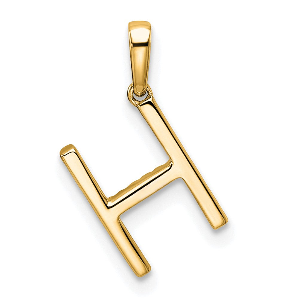 10K Diamond Letter H Initial Pendant