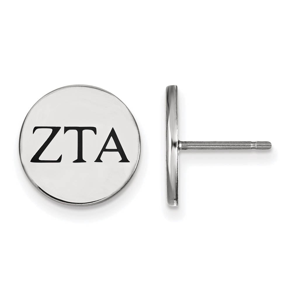 Sterling Silver Official Licensed Greek Sororities Zeta Tau Alpha (ZTA) Enameled Post Earrings