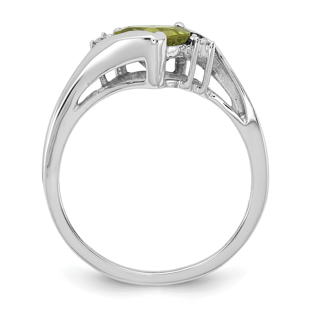 10K WG 1-7X7 HS Peridot, 2-.01 RD DIAS. - Stone:A Mel:F53