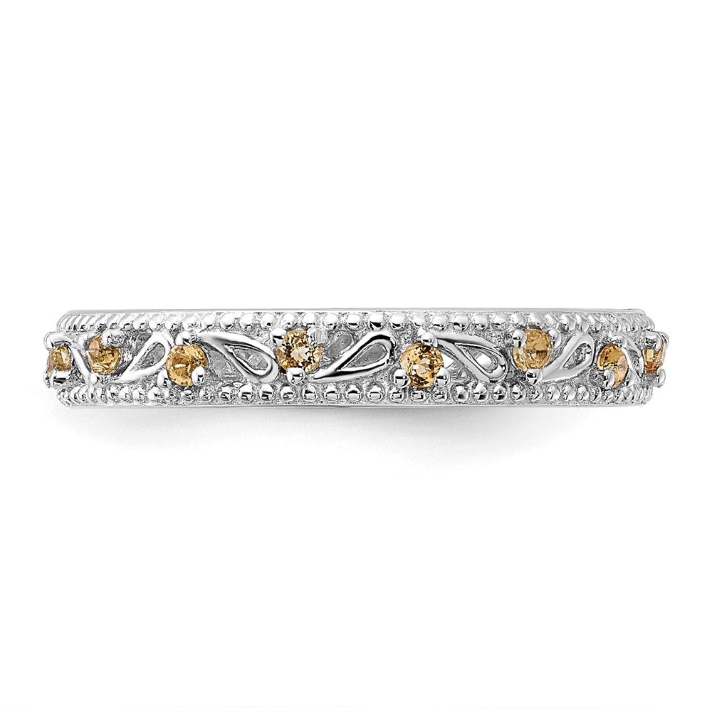Sterling Silver Stackable Expressions Citrine Ring