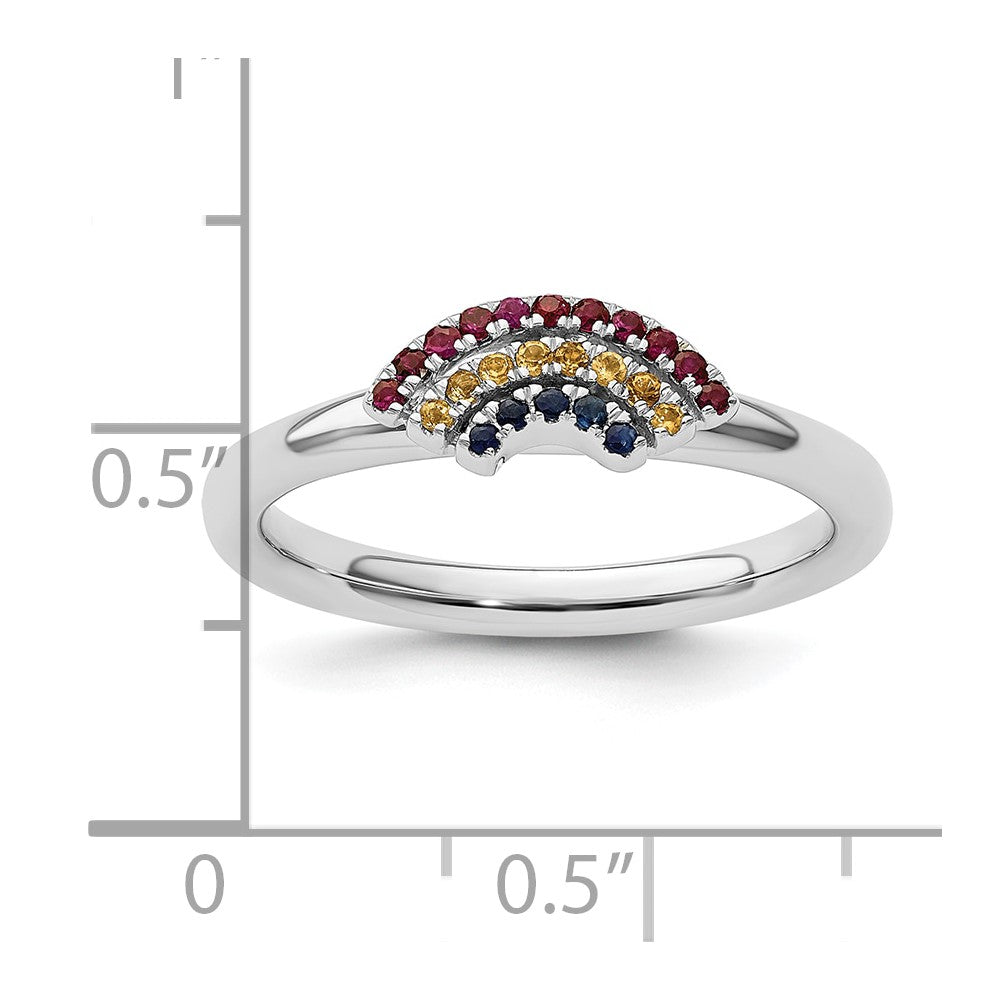 Sterling Silver Stackable Expressions Rainbow Ring