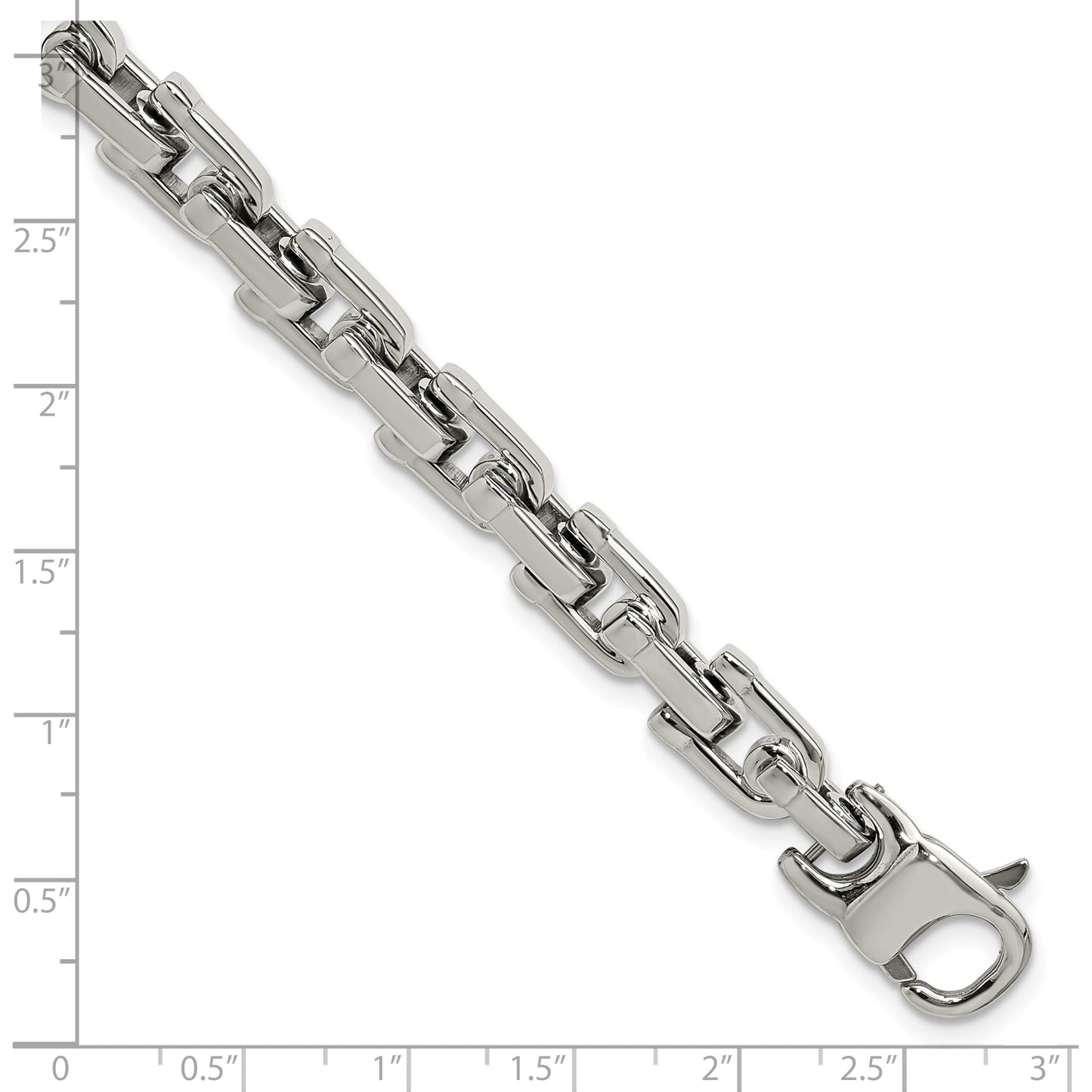 Stainless Steel Polished 8.5in Link Bracelet 8.5 inches