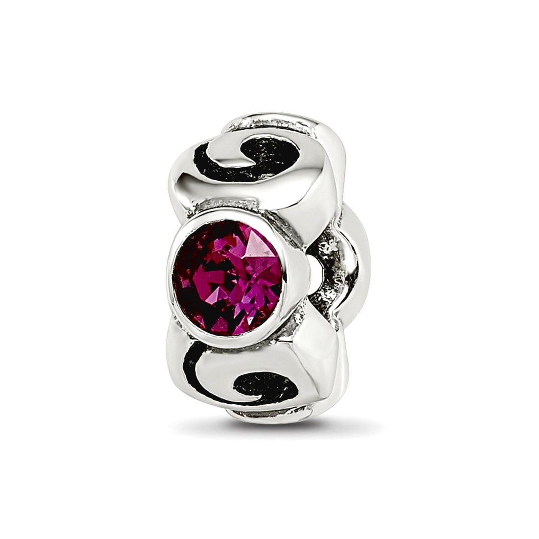 Sterling Silver Reflections Feb Purple Preciosa Crystal Birthstone Bead