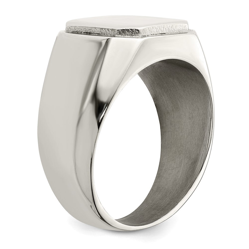 Stainless Steel Polished Signet Ring Size - 11