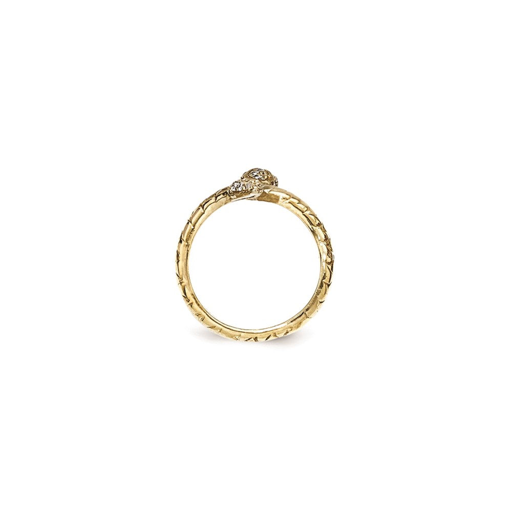 Cheryl M Sterling Silver Gold-plated Brilliant-cut Black and White CZ Snake Ring