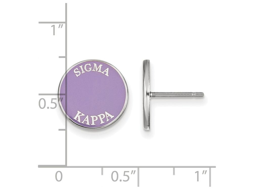 Sterling Silver Official Licensed Greek Sororities Sigma Kappa (??) Enameled Post Earrings