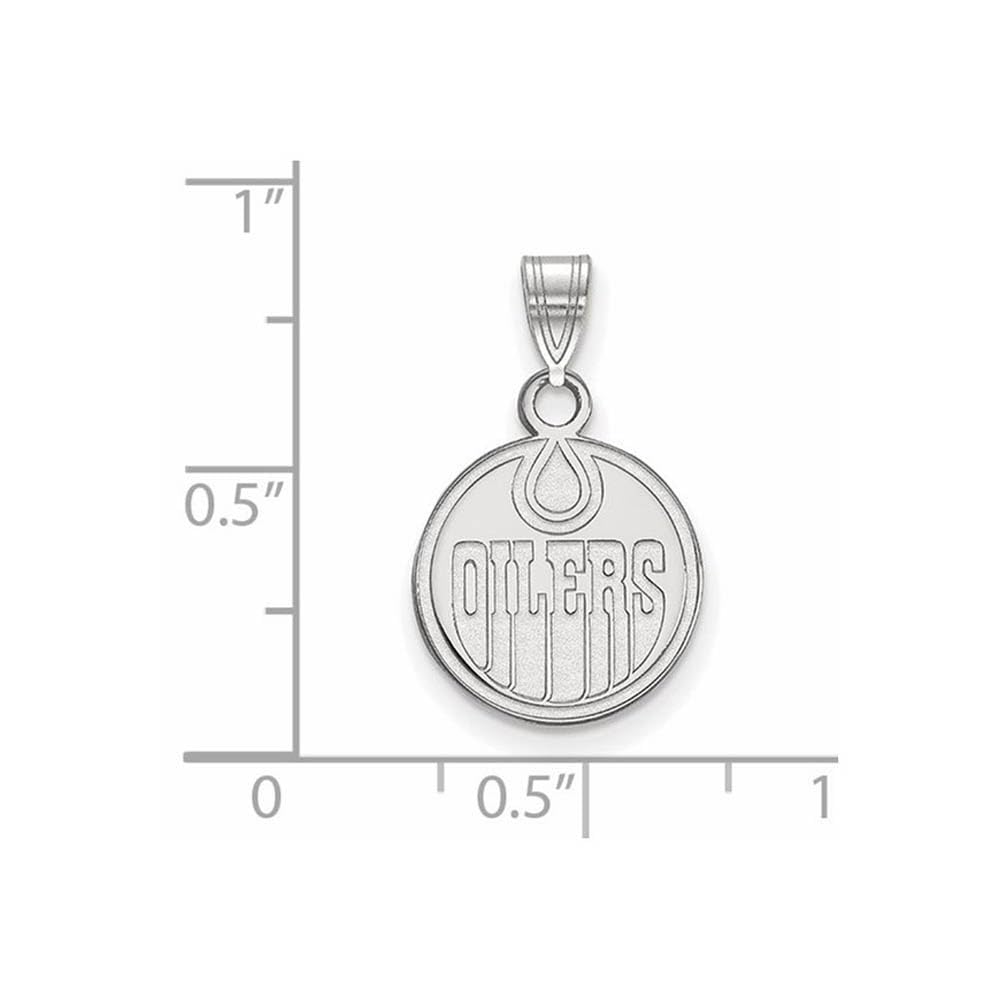 LogoArt 10 Karat White Gold NHL Edmonton Oilers Small Pendant