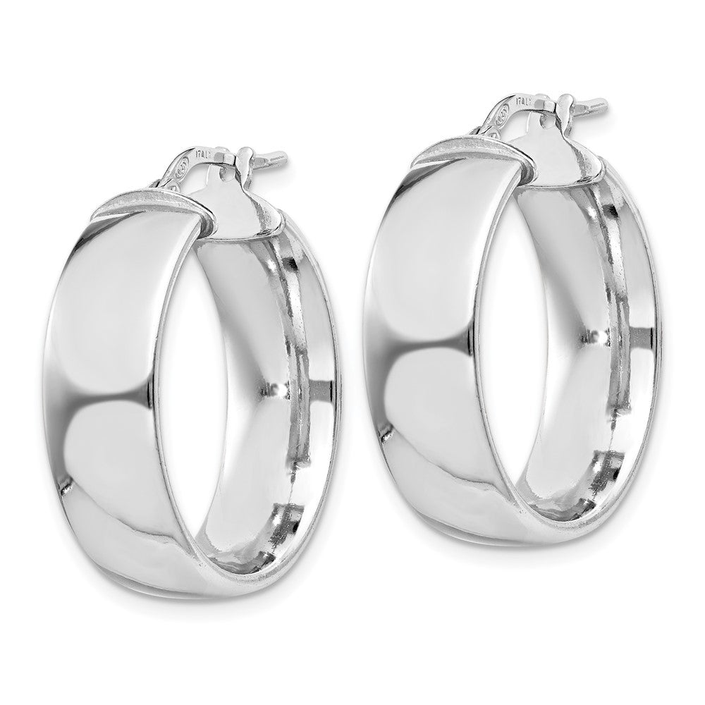 De-Ani Sterling Silver Rhodium-plated Polished 3D Small Stirrup Leverback Earrings
