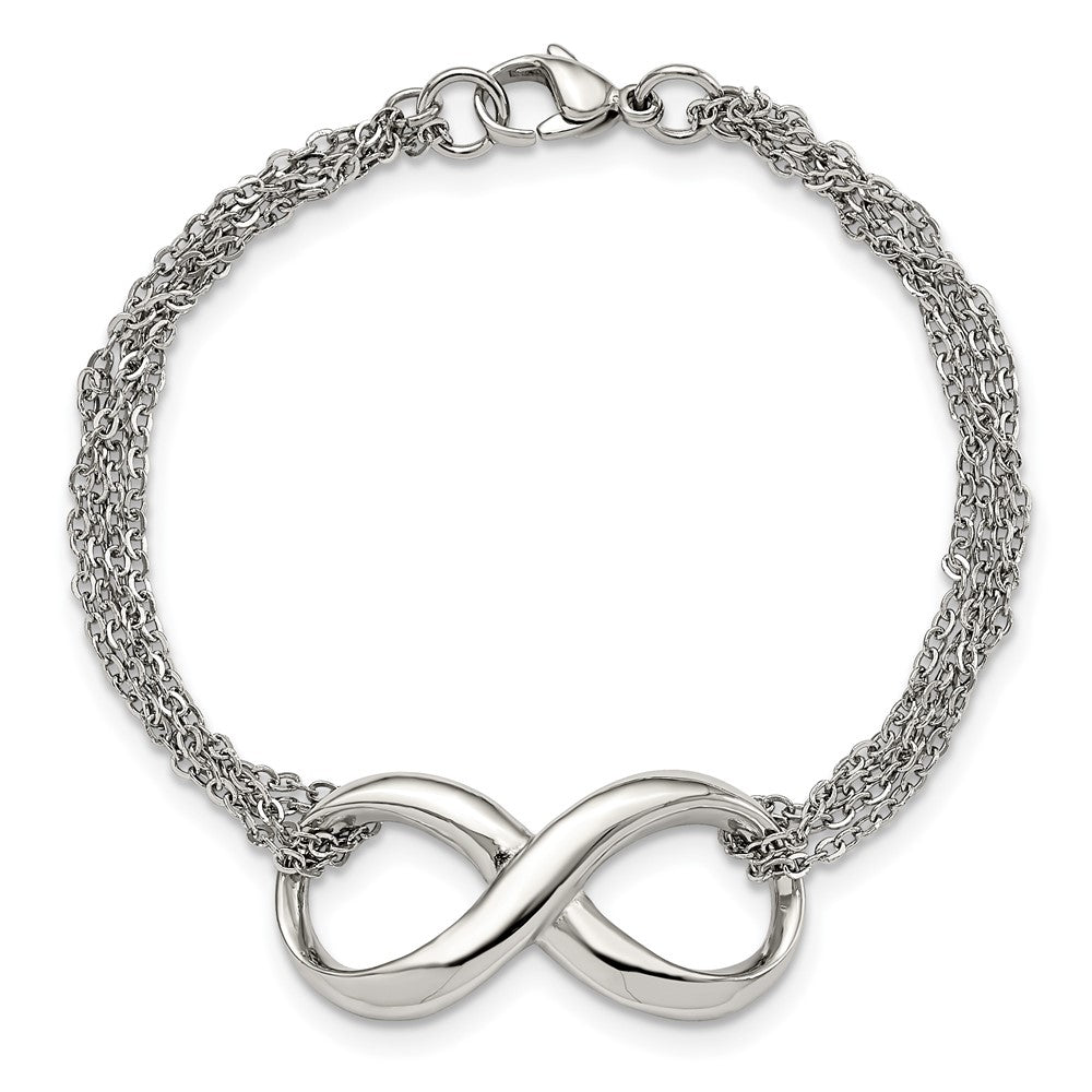 Stainless Steel Polished Infinity Symbol 7.5in Bracelet 7.25 inches