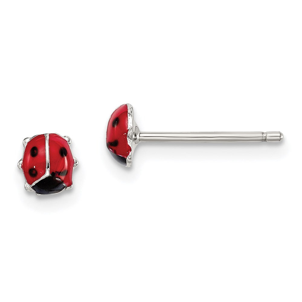 Cheryl M Sterling Silver Rhodium-plated with Gold-plated Accent Brilliant-cut 8mm CZ Stud Post Earrings