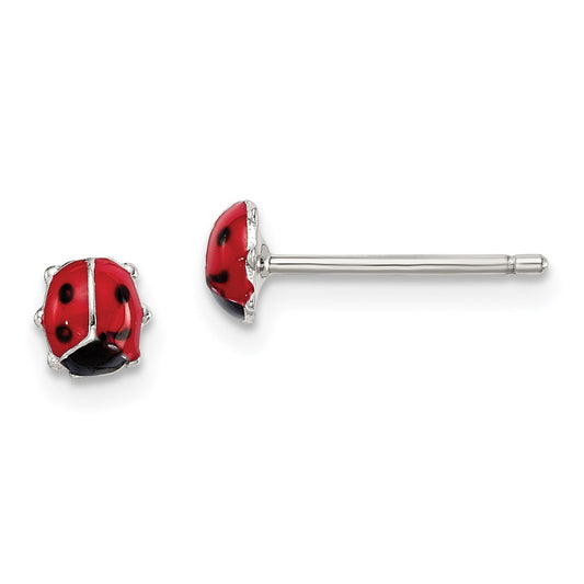 Cheryl M Sterling Silver Rhodium-plated with Gold-plated Accent Brilliant-cut 8mm CZ Stud Post Earrings