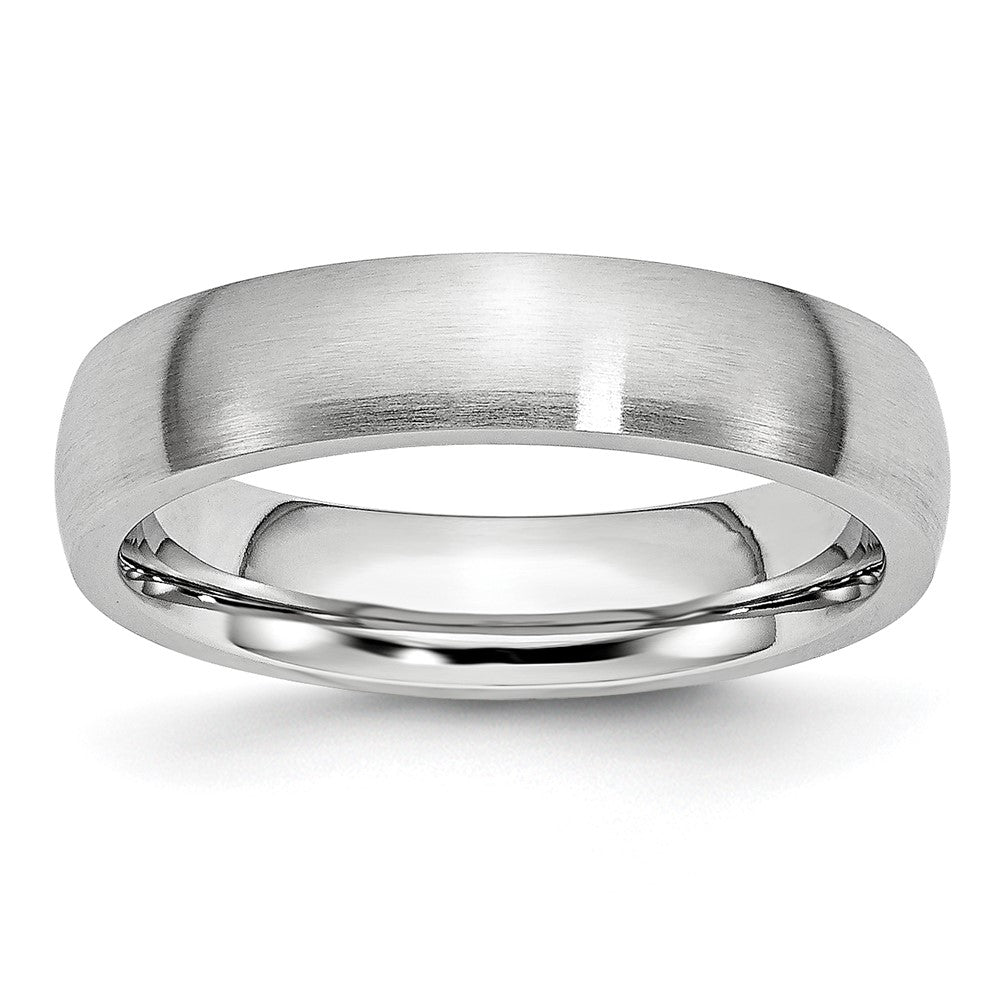 Cobalt Satin 5mm Half Round Band Size - 8