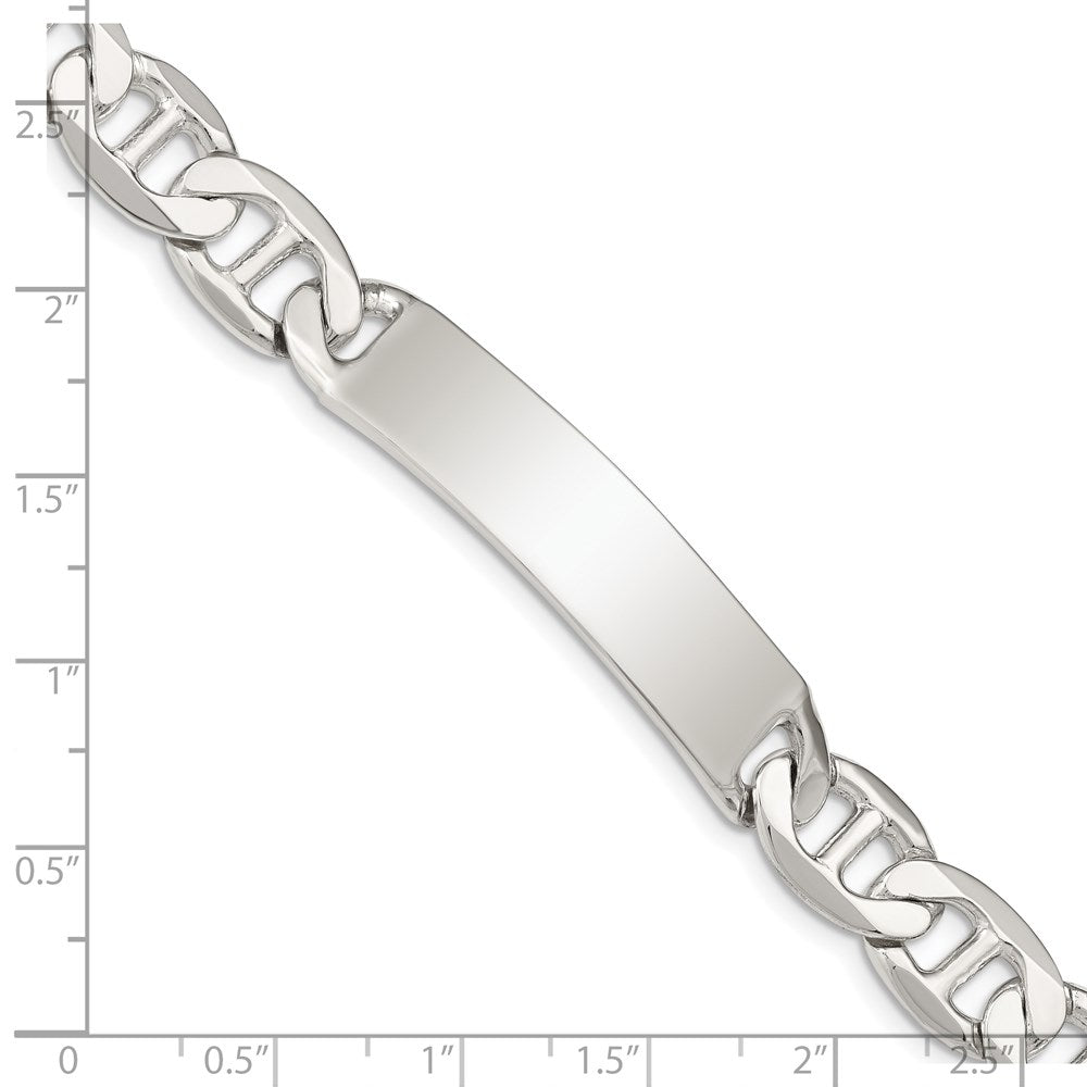 Sterling Silver 8.5inch Polished Engraveable Anchor Link ID Bracelet 8.5 inches