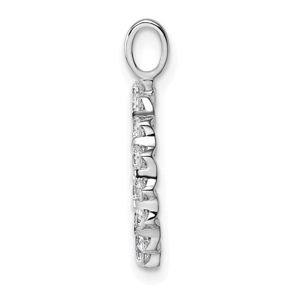 True Origin 14k White Gold 1/2 carat Lab Grown Diamond VS DEF Alphabet O Pendant