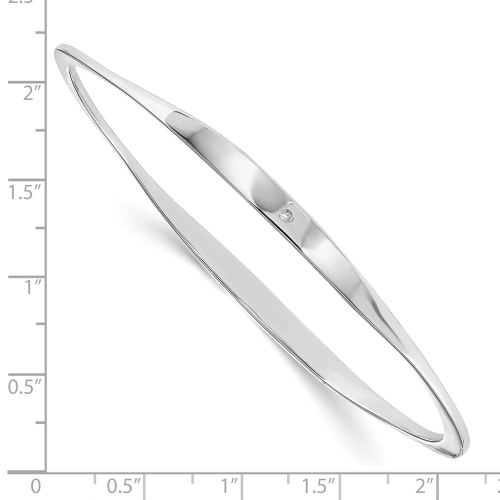 White Ice Sterling Silver Rhodium-plated Diamond Bangle 7.75 inches