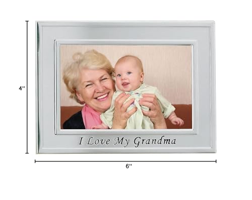Lawrence Frames Brushed Metal 4x6 I Love Grandma Picture Frame - Sentiments Collection 506564