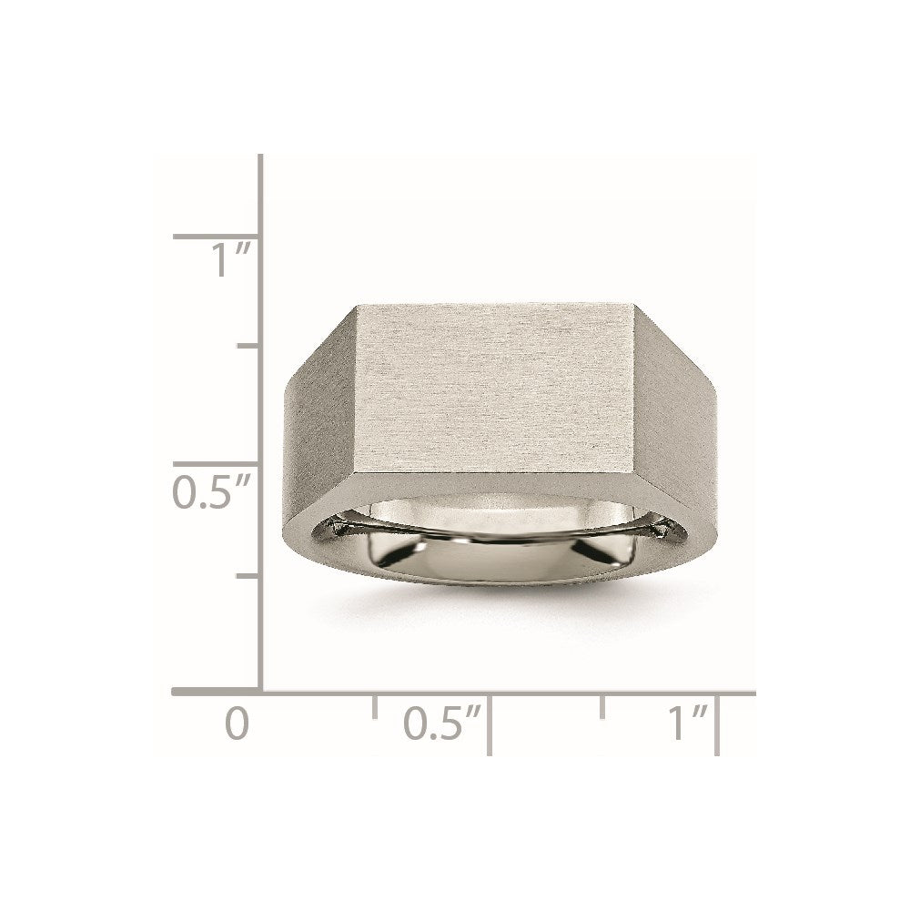 Titanium Brushed and Polished Signet Ring Size - 10