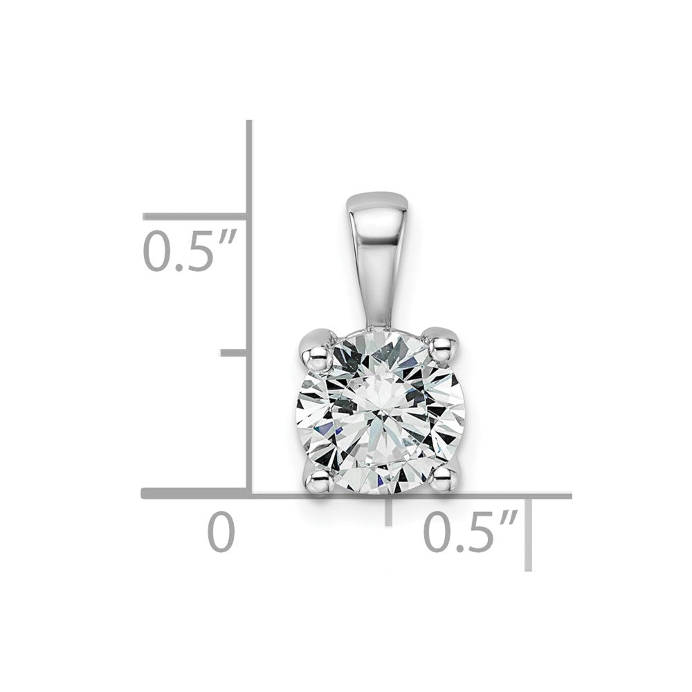14k White Gold 1 1/2 carat Lab Grown Diamond VS+ F+ Round Complete Four Prong Pendant