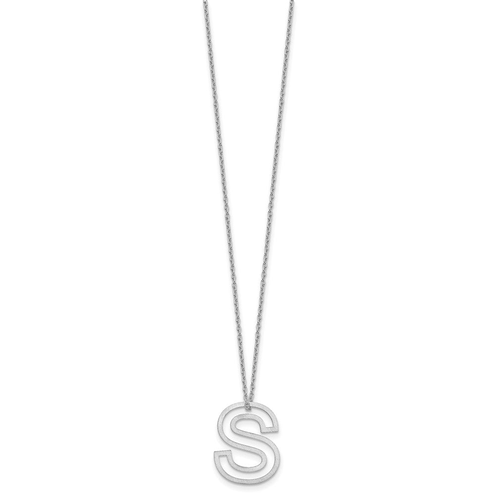 Sterling Silver Cut Out Slide Initial S Necklace