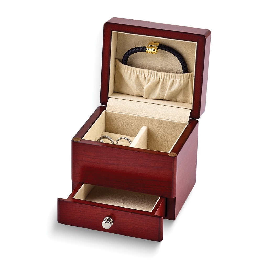 Luxury Gftware Cherry Matte Finish Small Wooden Velour Lining Jewelry Box