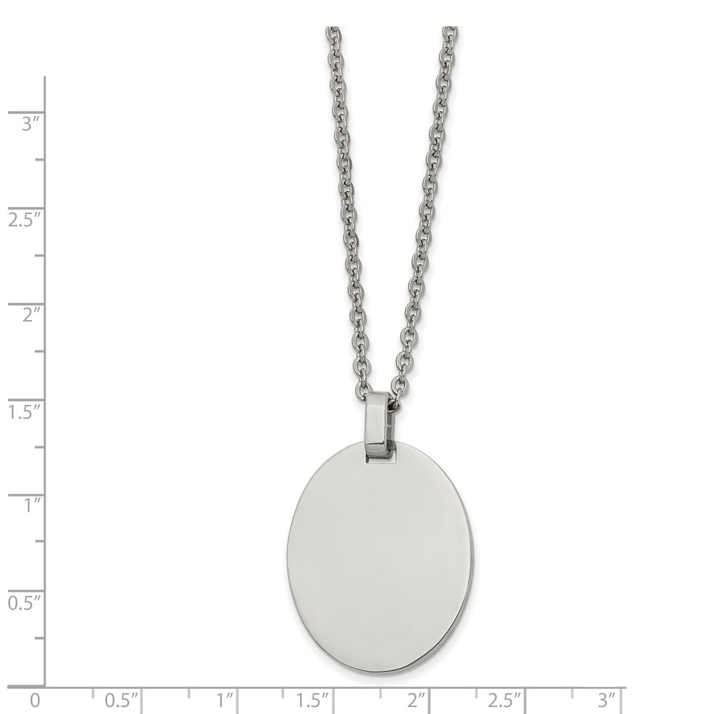 Stainless Steel Polished Oval 22in Necklace