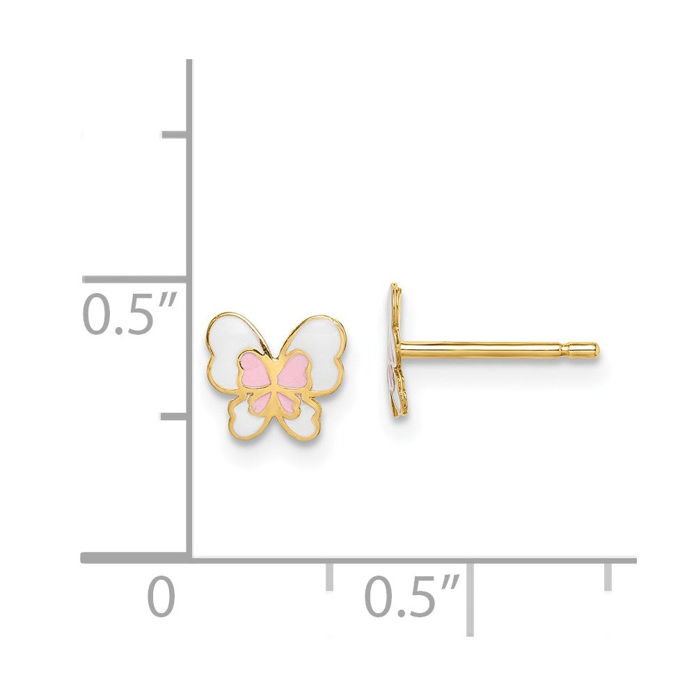 14k Madi K Enamel Butterfly Post Earrings