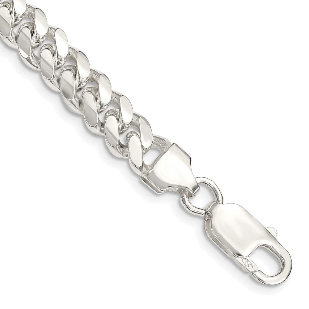 Sterling Silver 7.0mm Polished Domed Curb Chain 7 inches