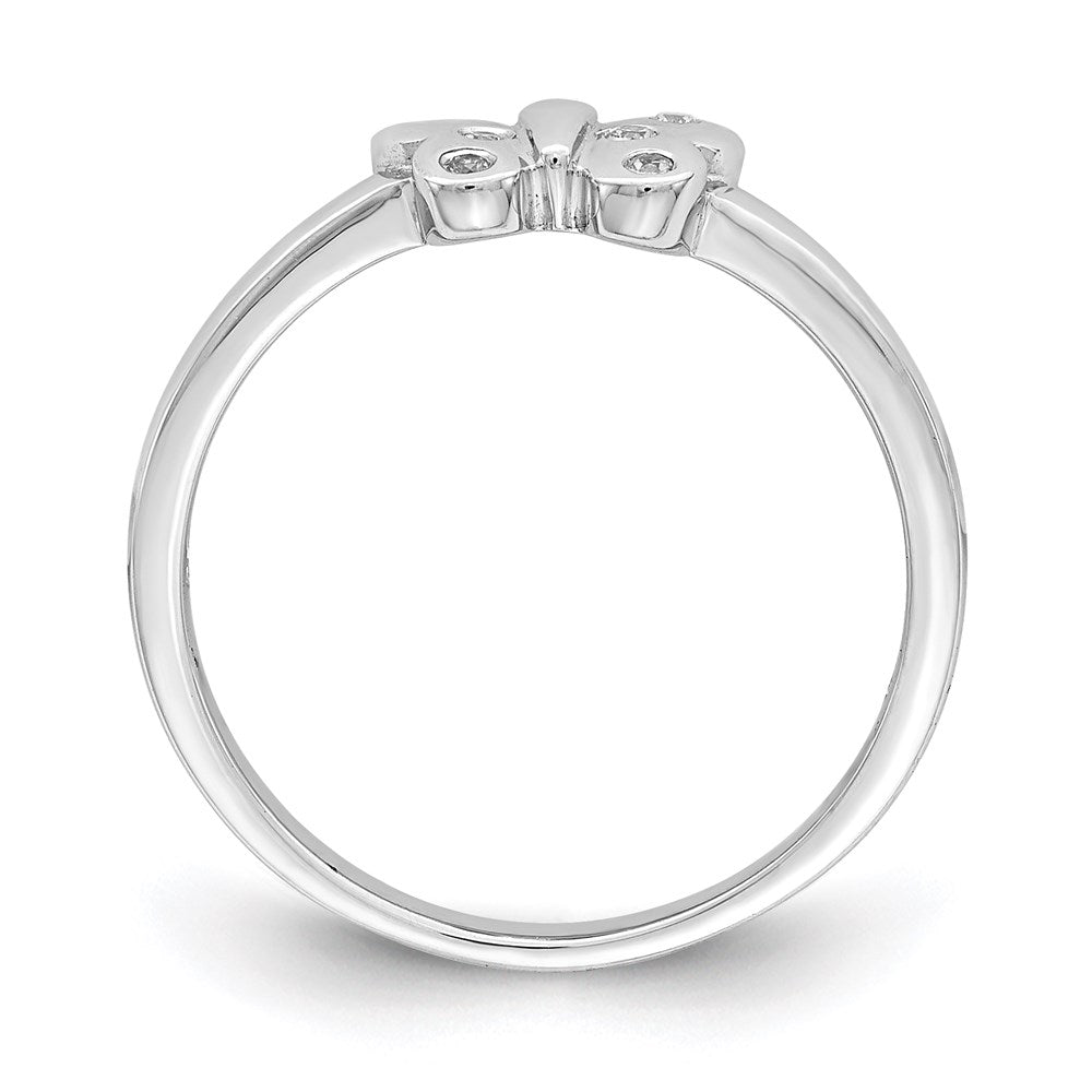 Sterling Silver Rhodium-plated Childs CZ Butterfly Ring