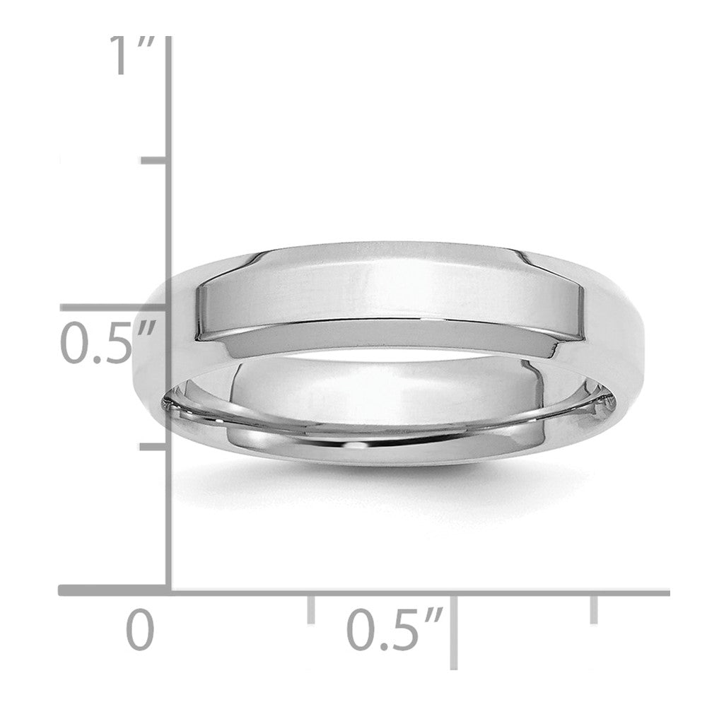 SS Rhodium-plated 5mm Bevel Edge Size 8 Band