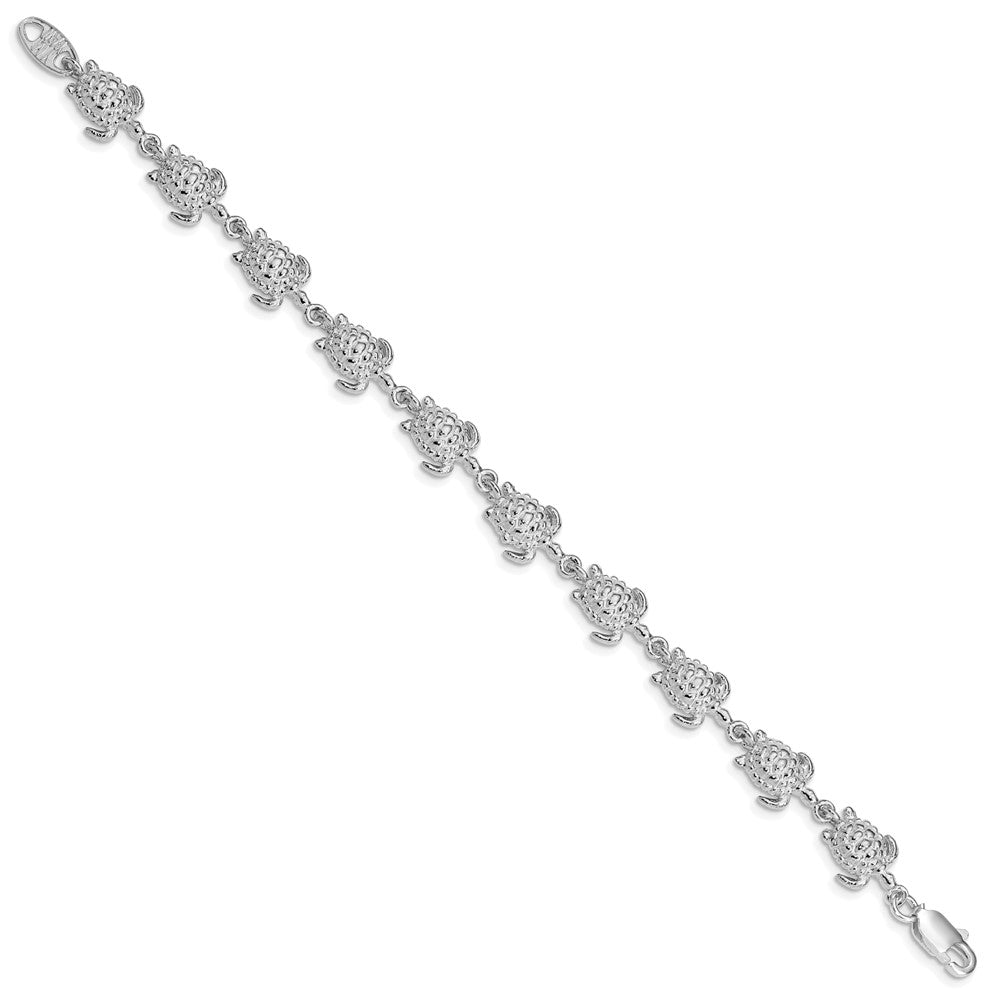 Sterling Silver Sea Turtles Bracelet 7 inches