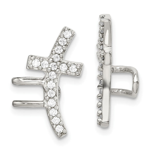 Sterling Silver CZ Cuff Earrings