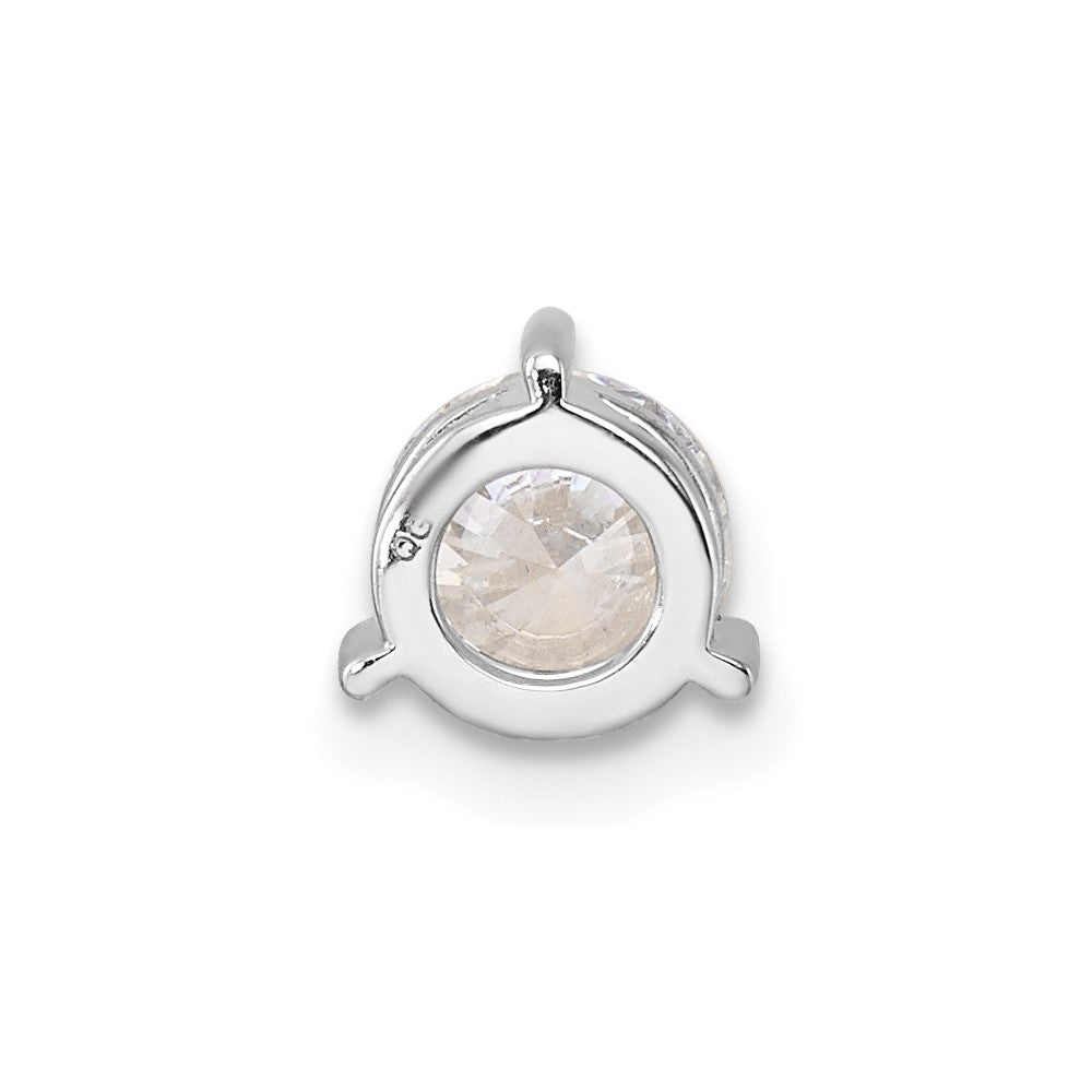 14k White Gold 3/4 carat Lab Grown Diamond VS/SI+ G+ Round Complete Three Prong Chain Slide Pendant