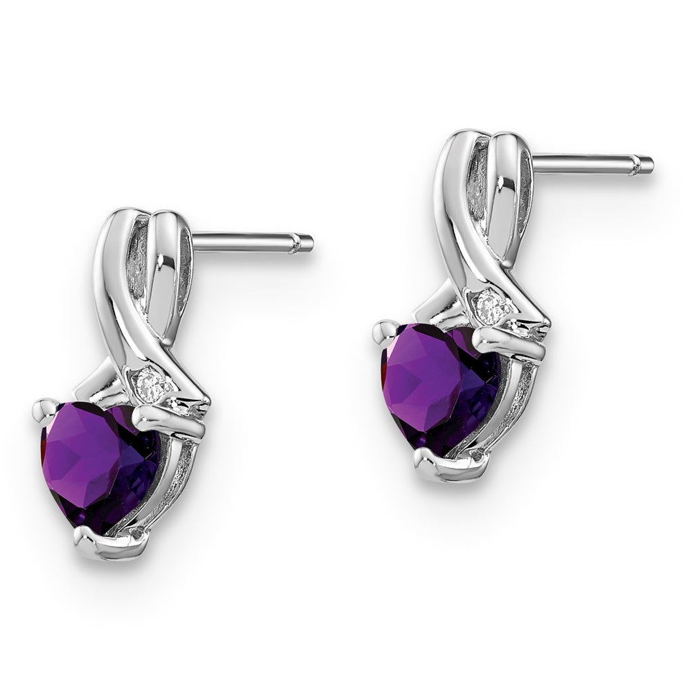 SS Amethyst & Diamond Earrings