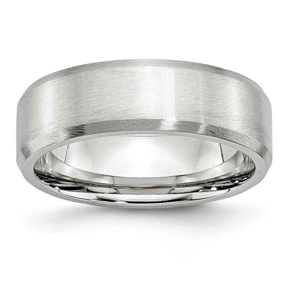 Cobalt Beveled Edge Satin 7mm Band Size - 12.5