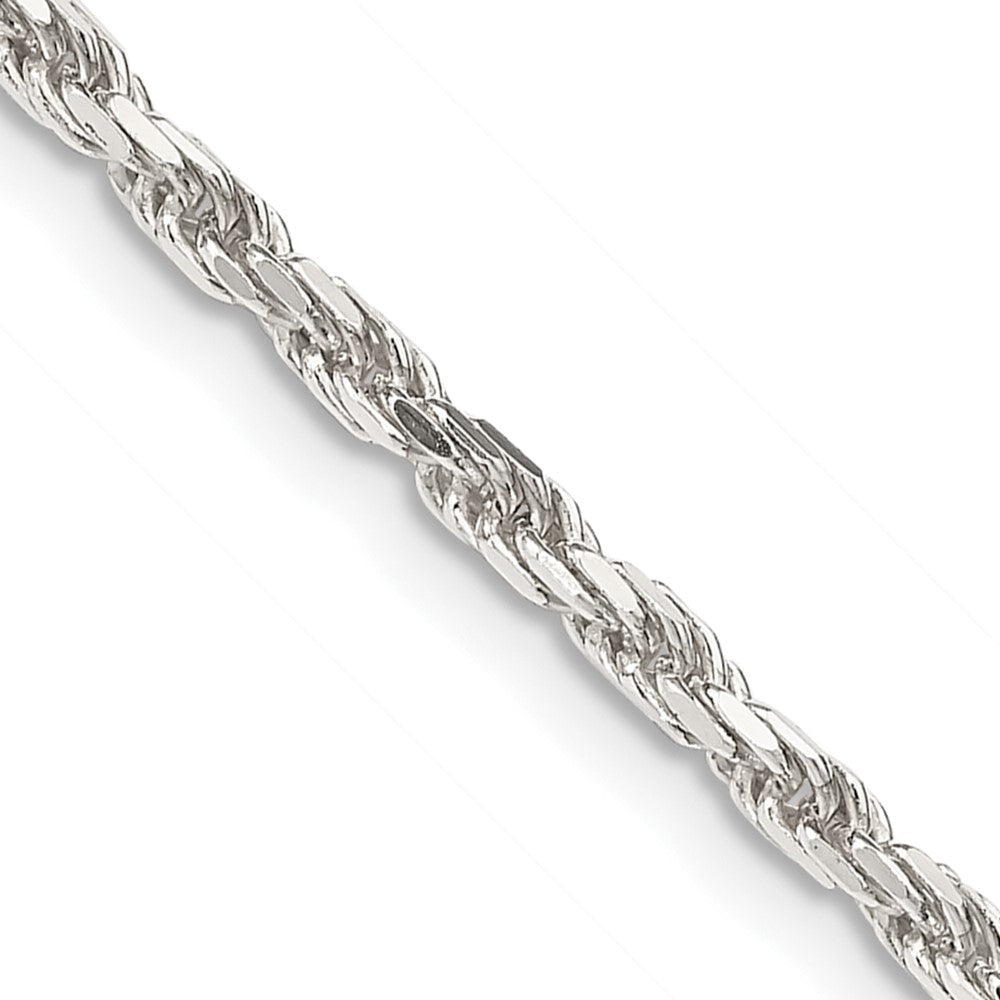 Sterling Silver 2.5mm Diamond-cut Rope Chain 28 Inches