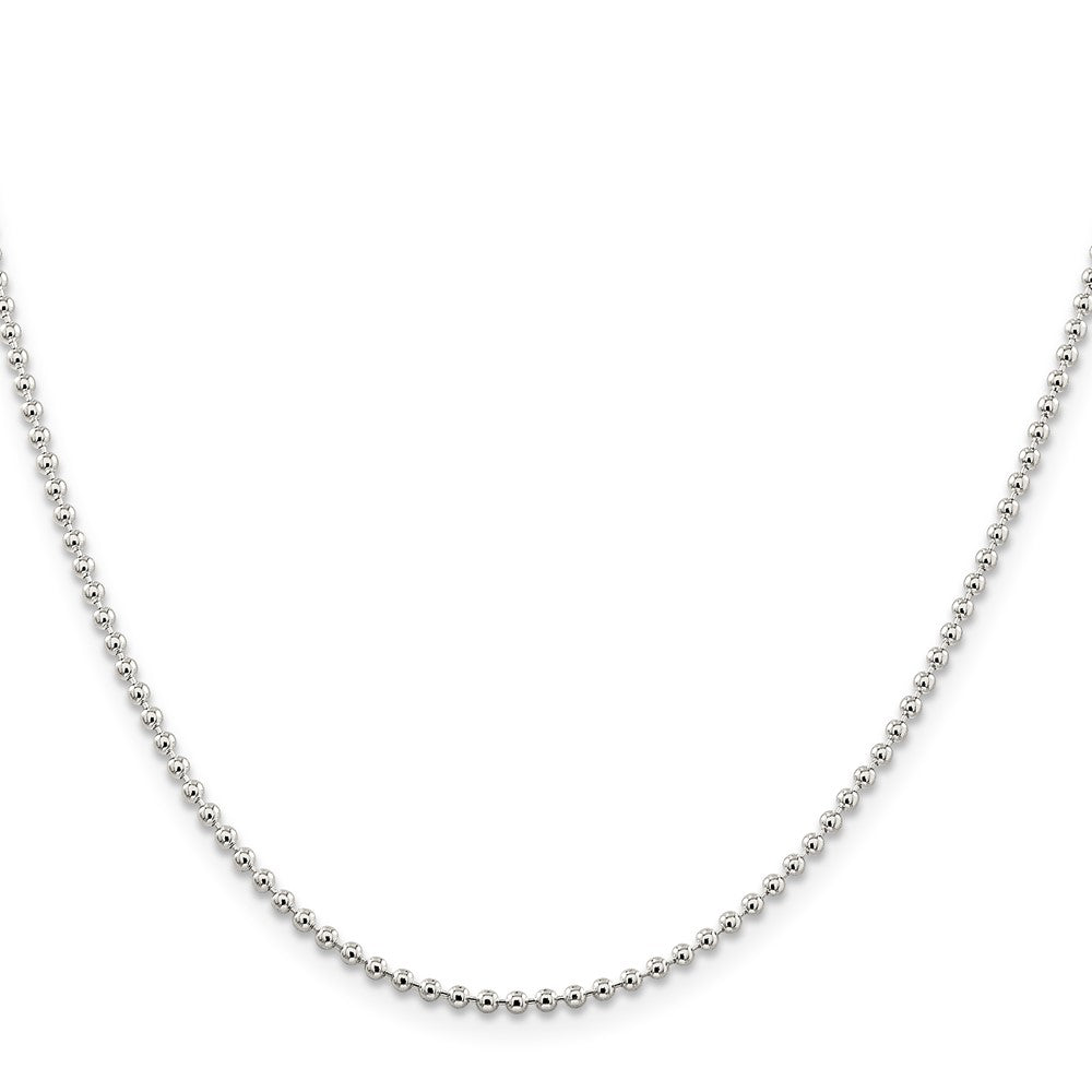Sterling Silver 2mm Beaded Chain 30 Inches