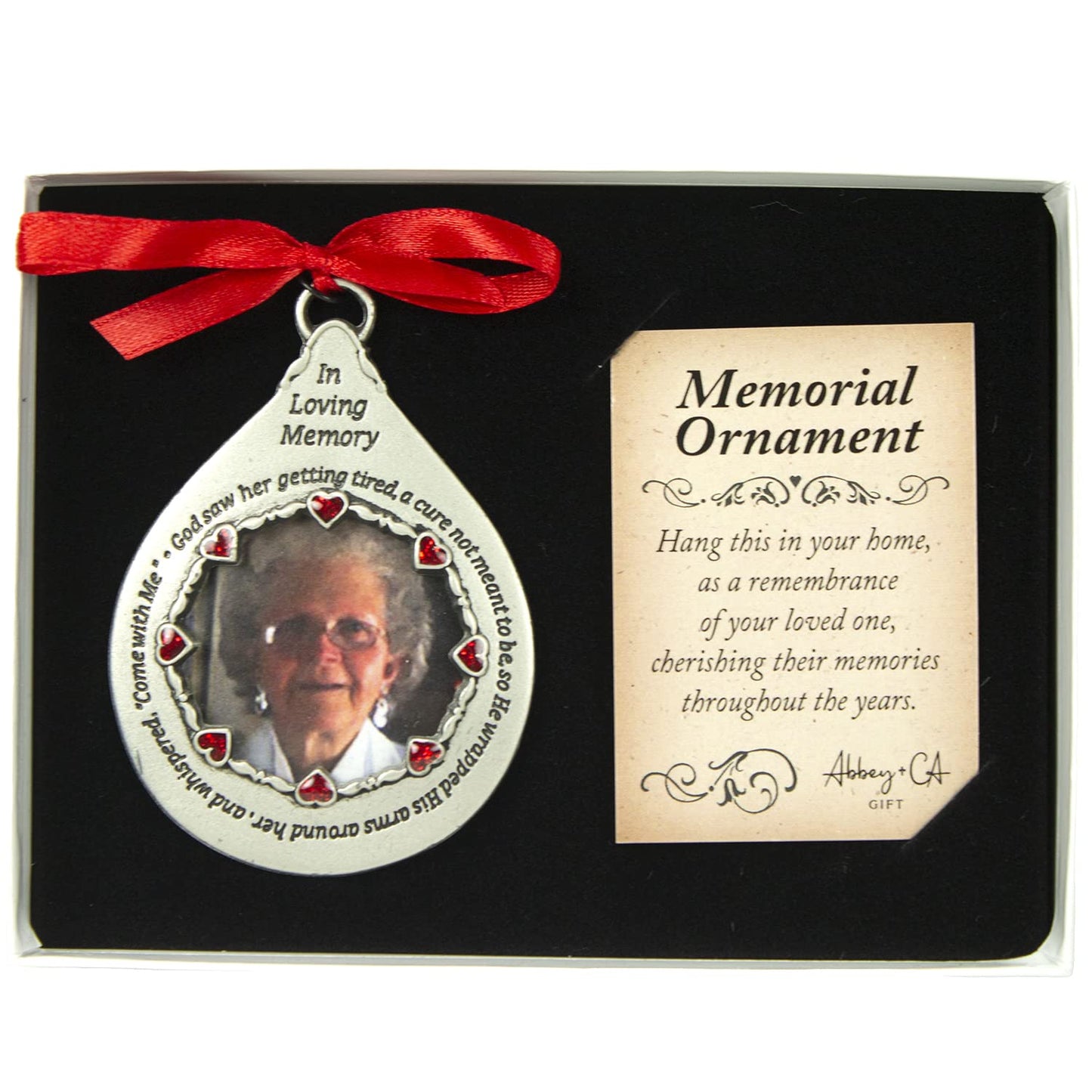 Cathedral Art 'In Loving Memory' Frame for Women - Teardrop Ornament, 2-3/4-Inch