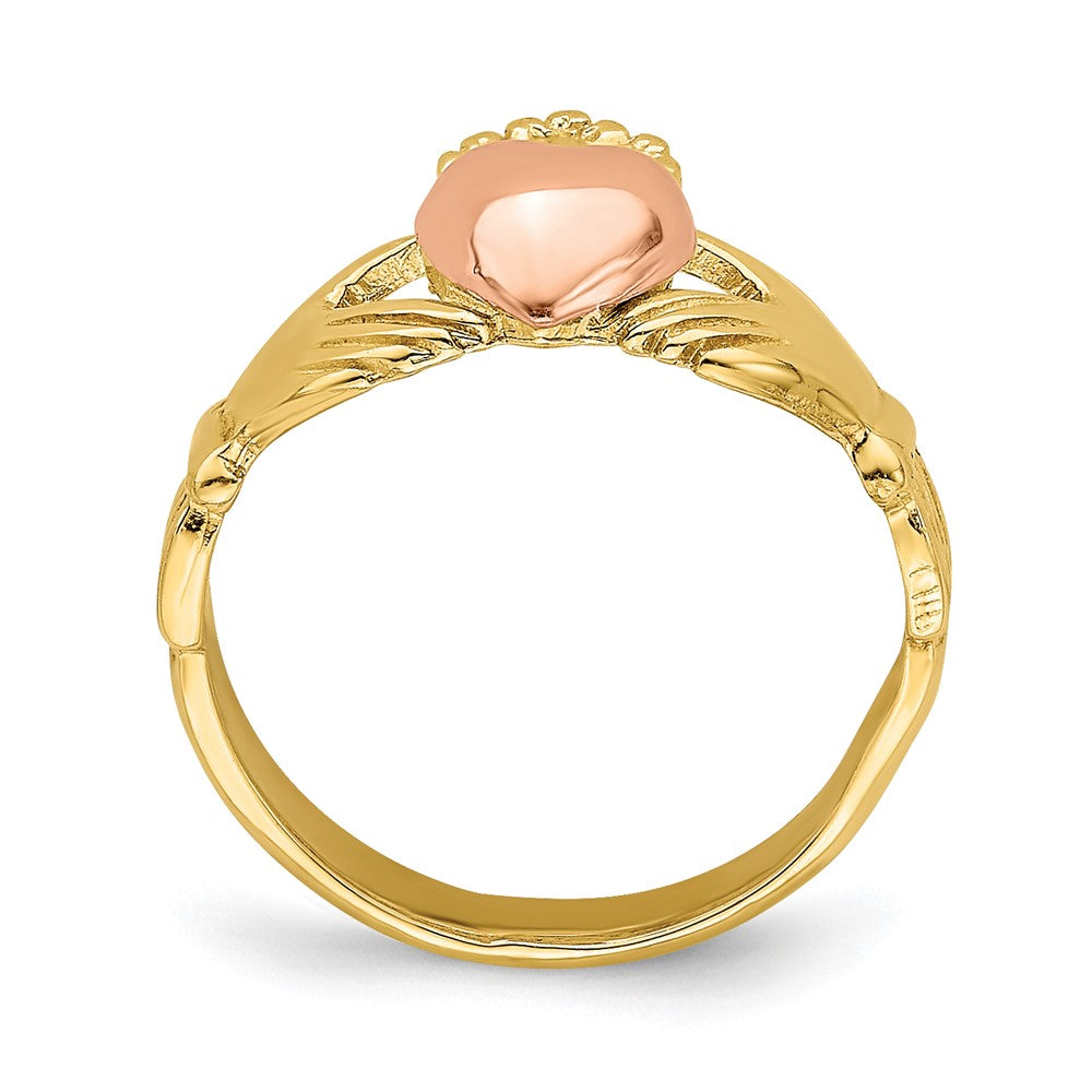 14k Two-tone Baby Claddagh Ring Size 1